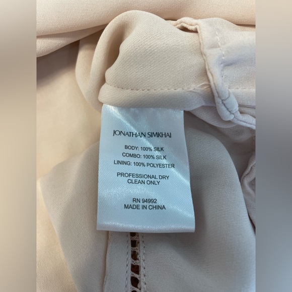 JONATHAN SIMKHAI Ruffle Trim Tiered Hem Stripe Silk Georgette Dress - NE… - Picture 14 of 15